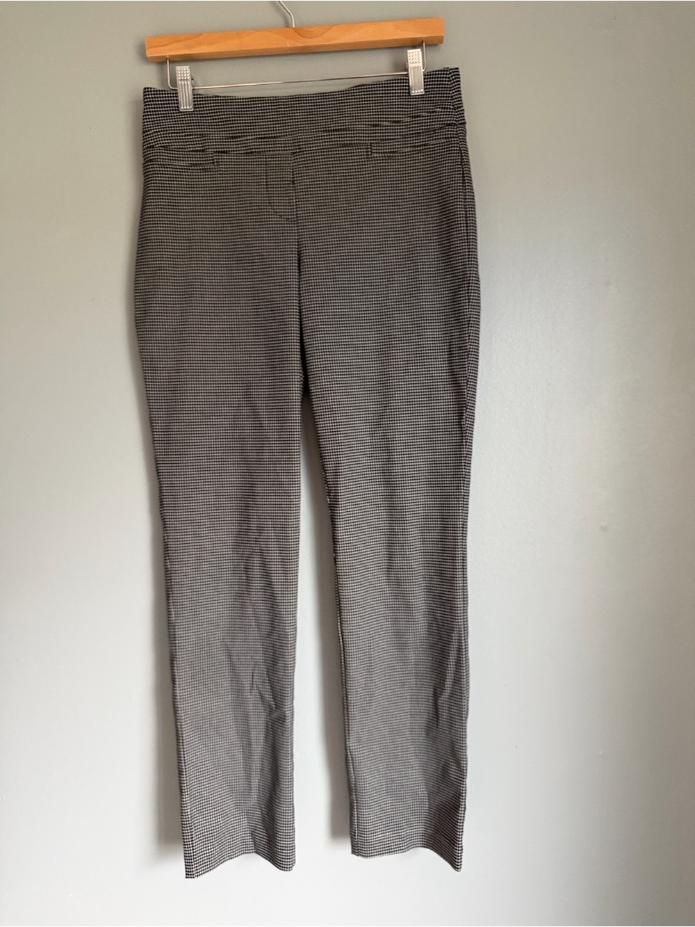 Hilary Radley Classic Houndstooth Pull-On Trousers Work Career Academia Pants